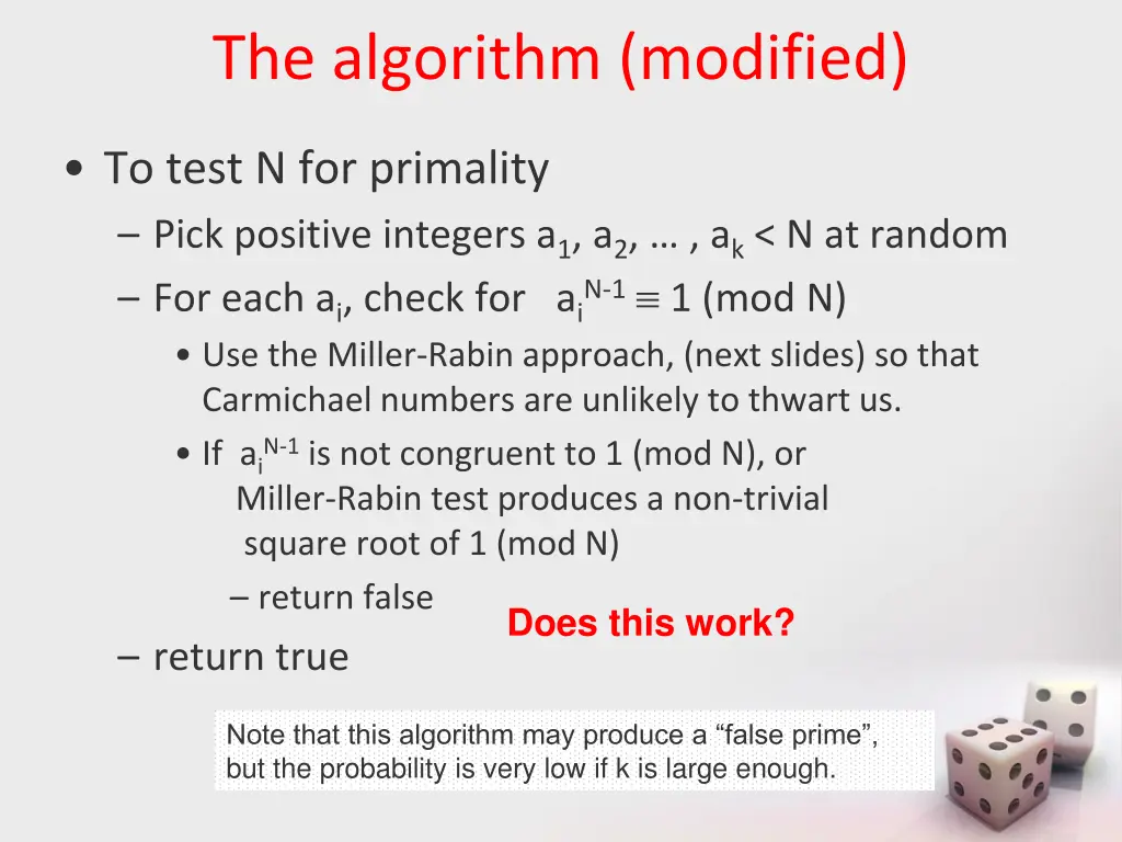 the algorithm modified