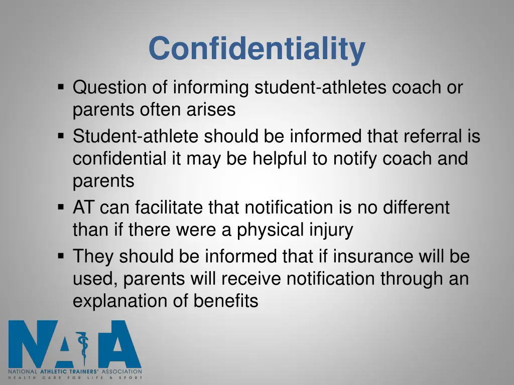 confidentiality question of informing student