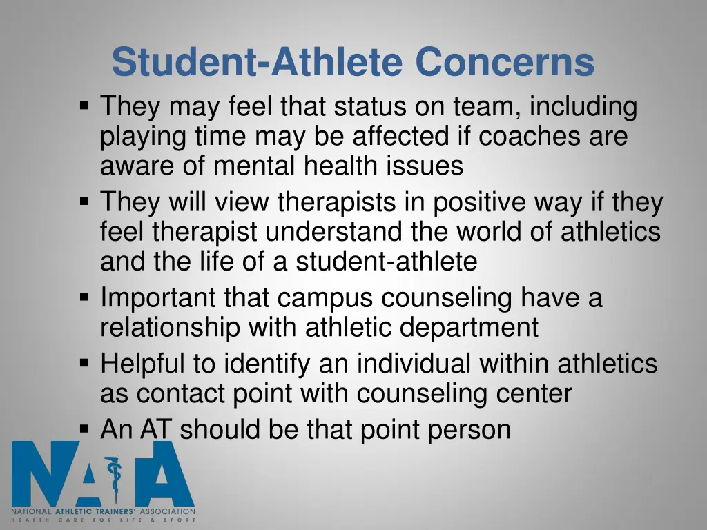 student athlete concerns they may feel that
