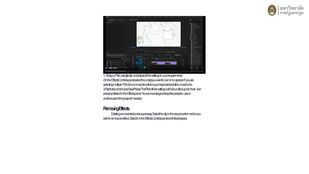 1 add your f x to a single clip and adjust