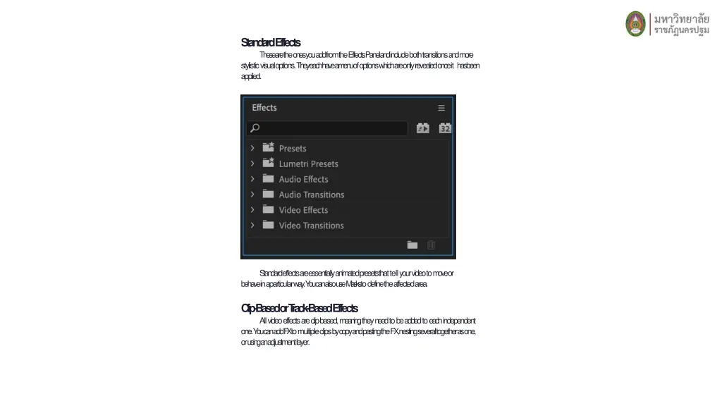 standardeffects these are the ones you add from