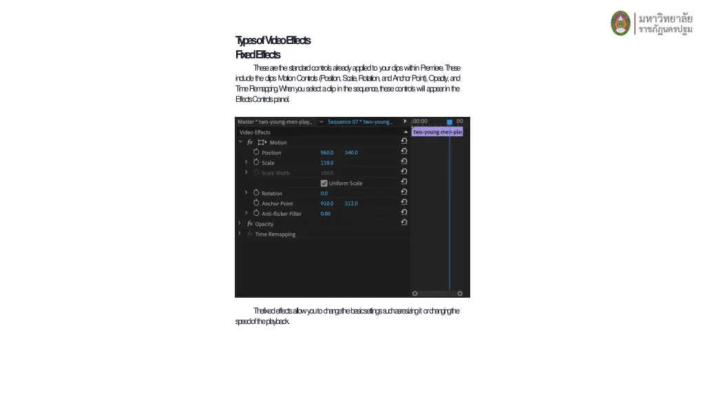 t y p es of v ideo effects fixedeffects