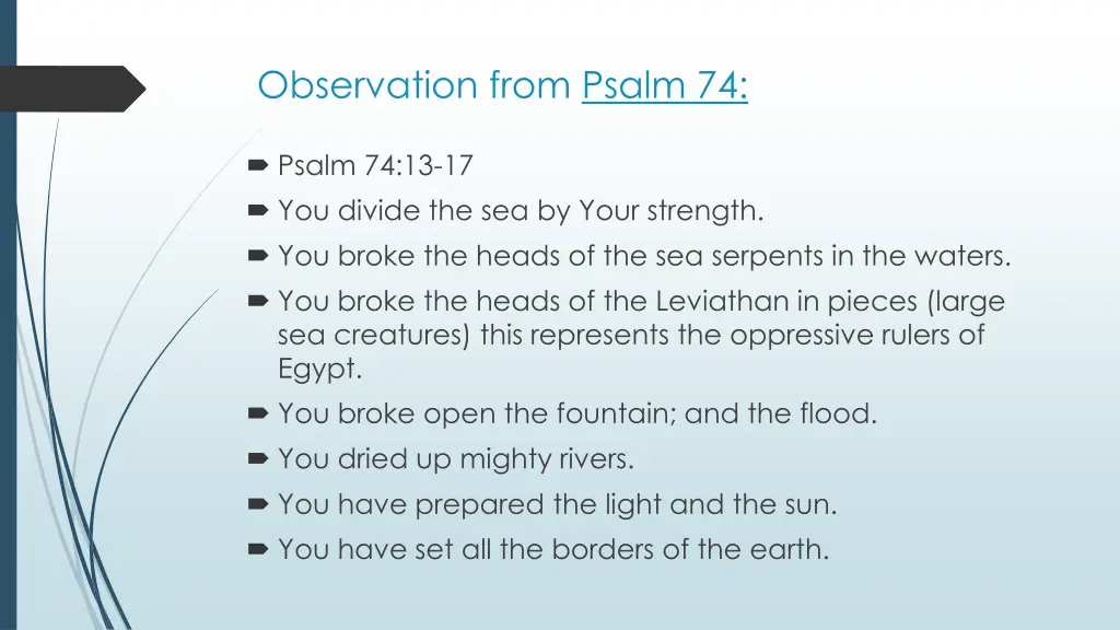 observation from psalm 74