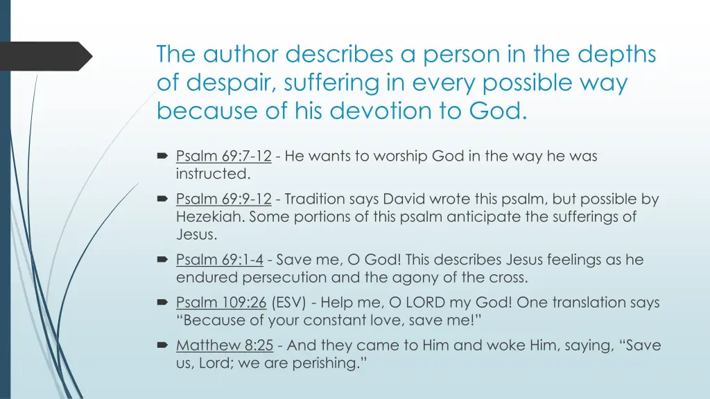 the author describes a person in the depths