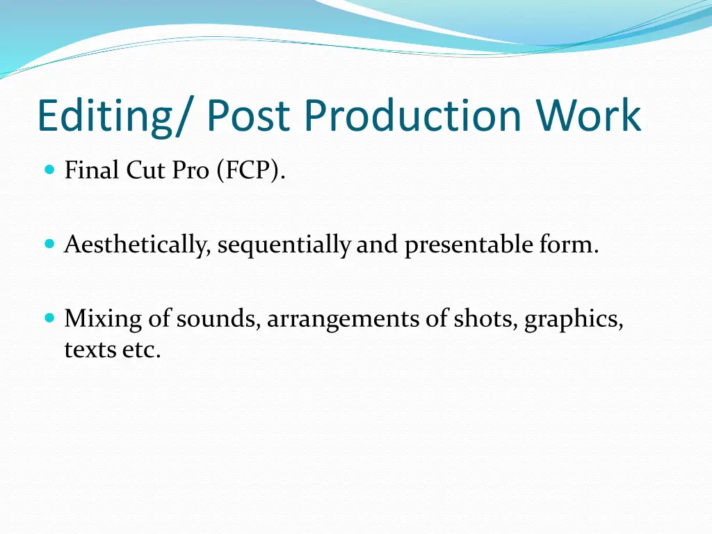 editing post production work