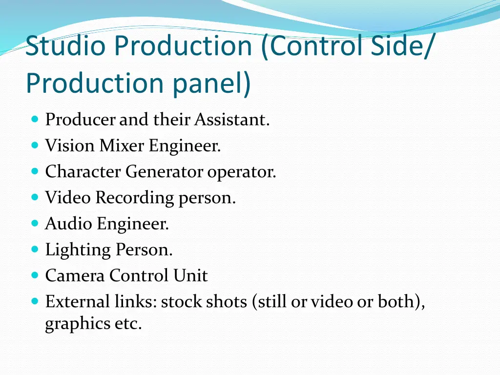 studio production control side production panel