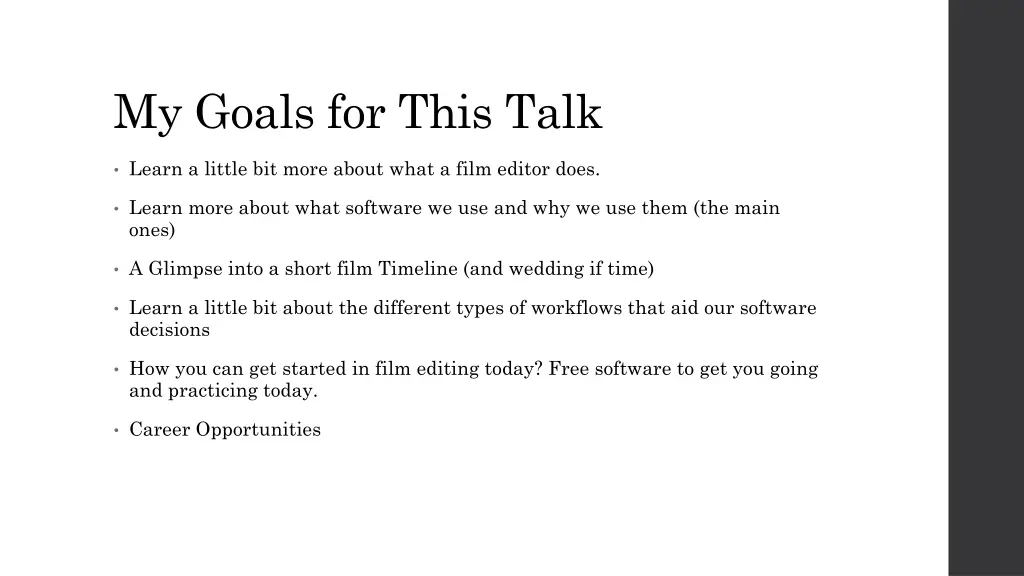 my goals for this talk