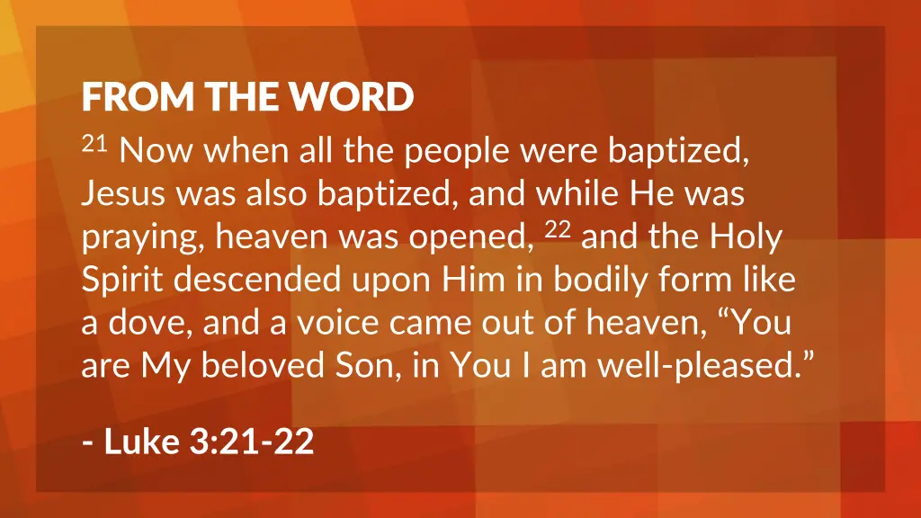 from the word from the word 21 now when