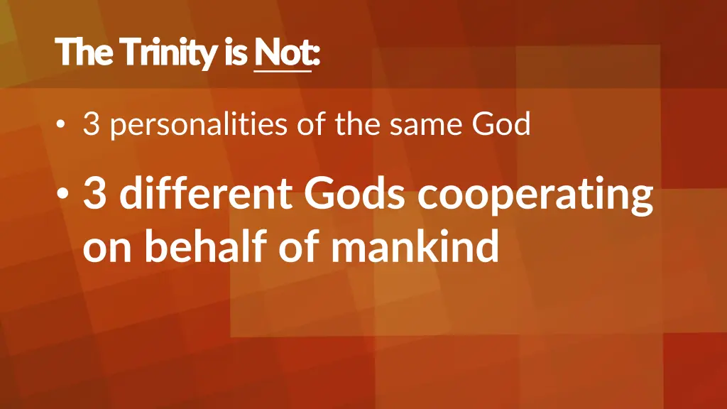 the trinity is the trinity is not 1