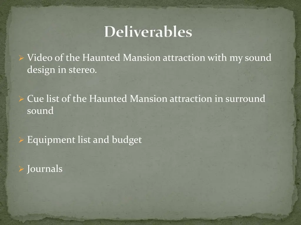 deliverables