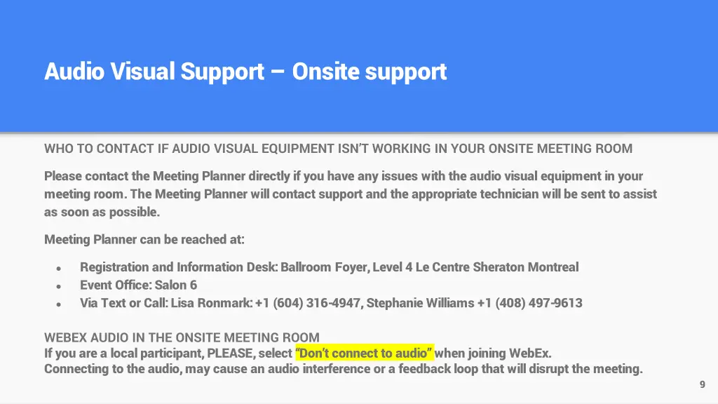 audio visual support onsite support