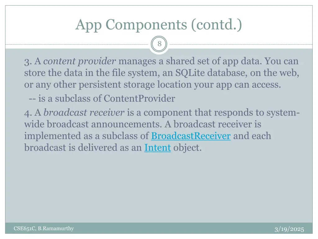app components contd