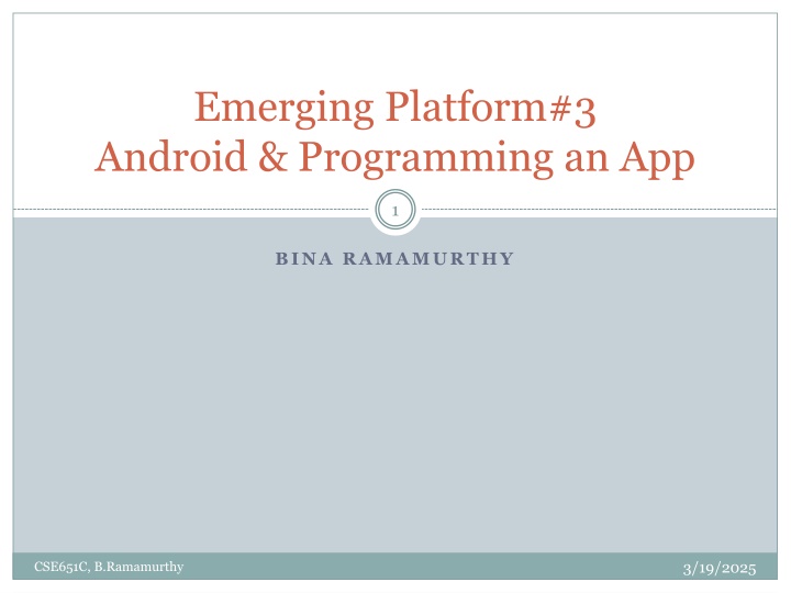 emerging platform 3 android programming an app