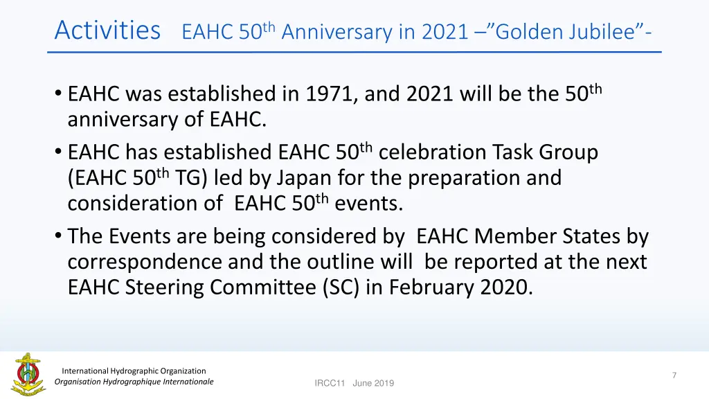 activities eahc 50 th anniversary in 2021 golden