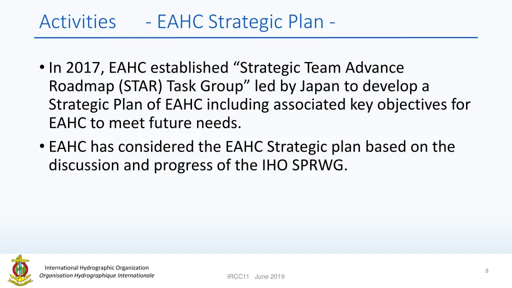 activities eahc strategic plan