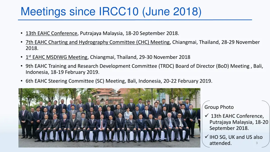 meetings since ircc10 june 2018