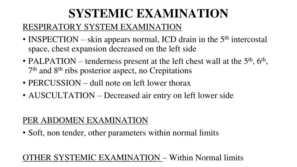 systemic examination respiratory system