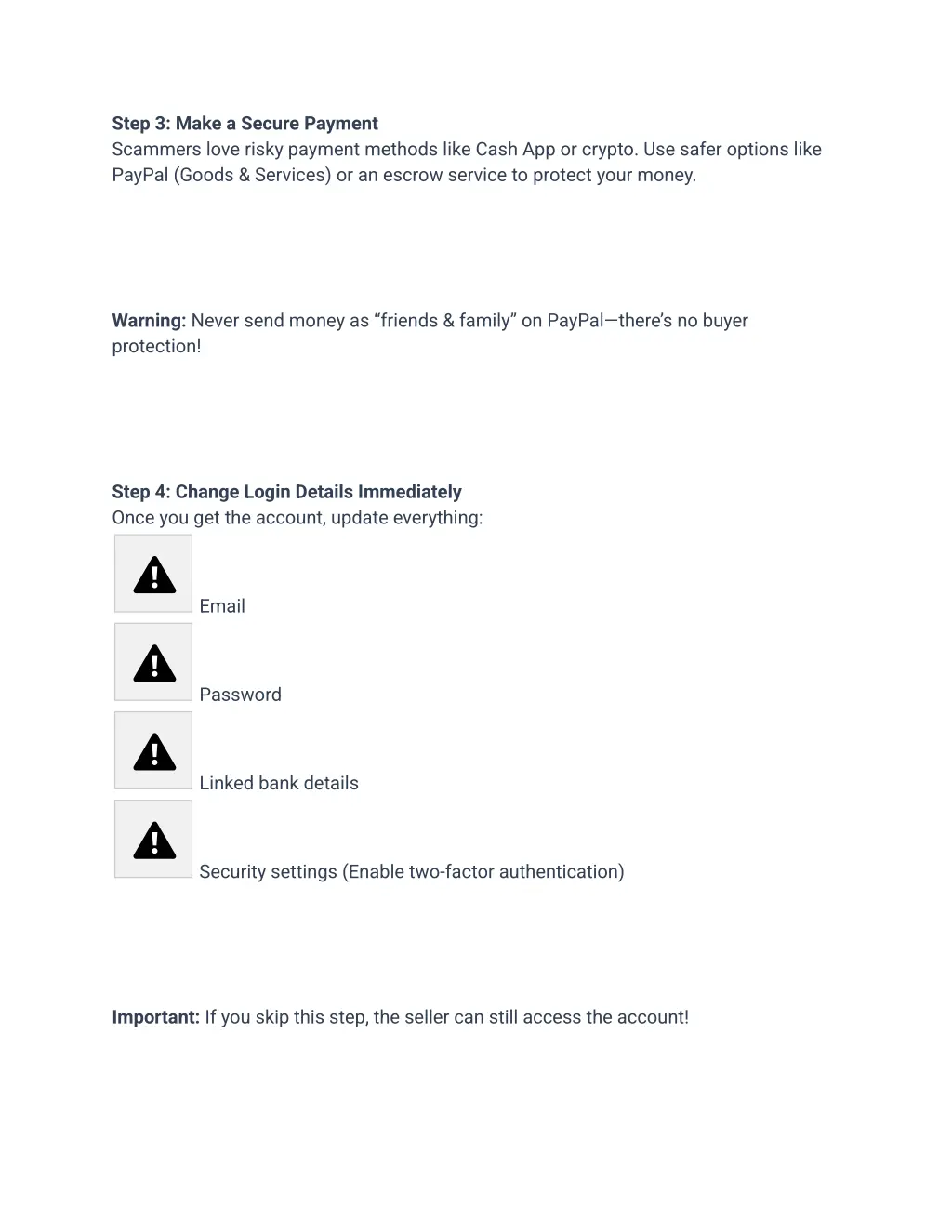 step 3 make a secure payment scammers love risky