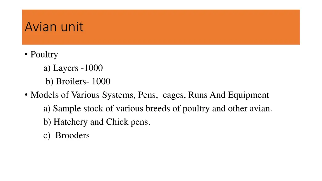 avian unit