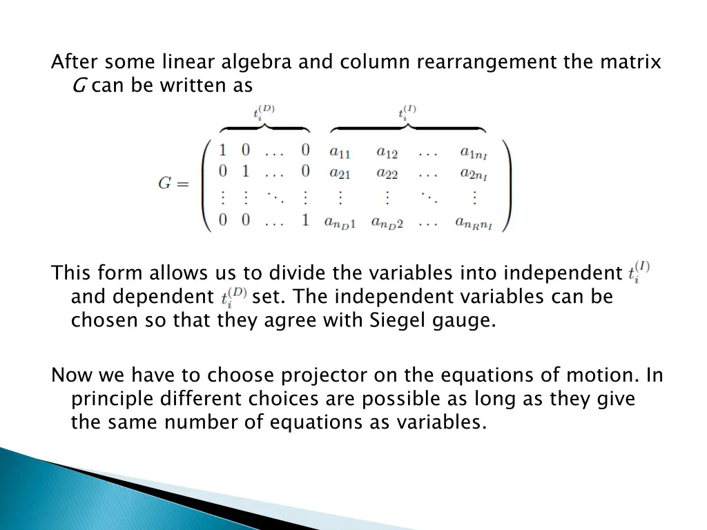 after some linear algebra and column