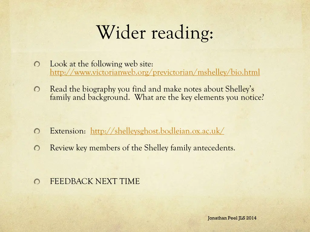 wider reading