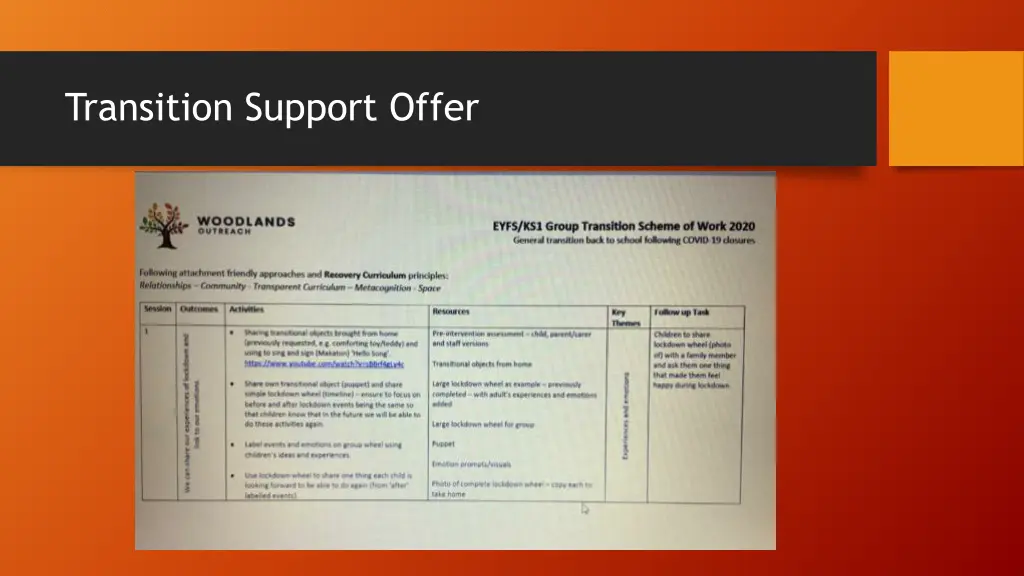 transition support offer