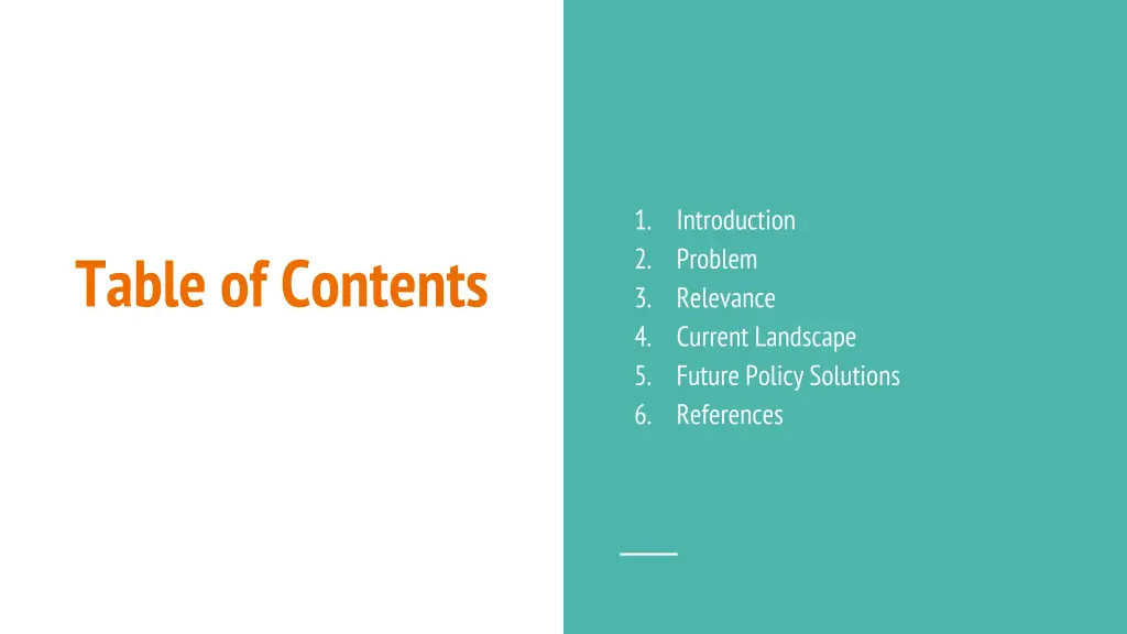 1 introduction 2 problem 3 relevance 4 current