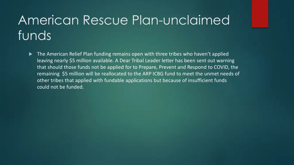 american rescue plan unclaimed funds
