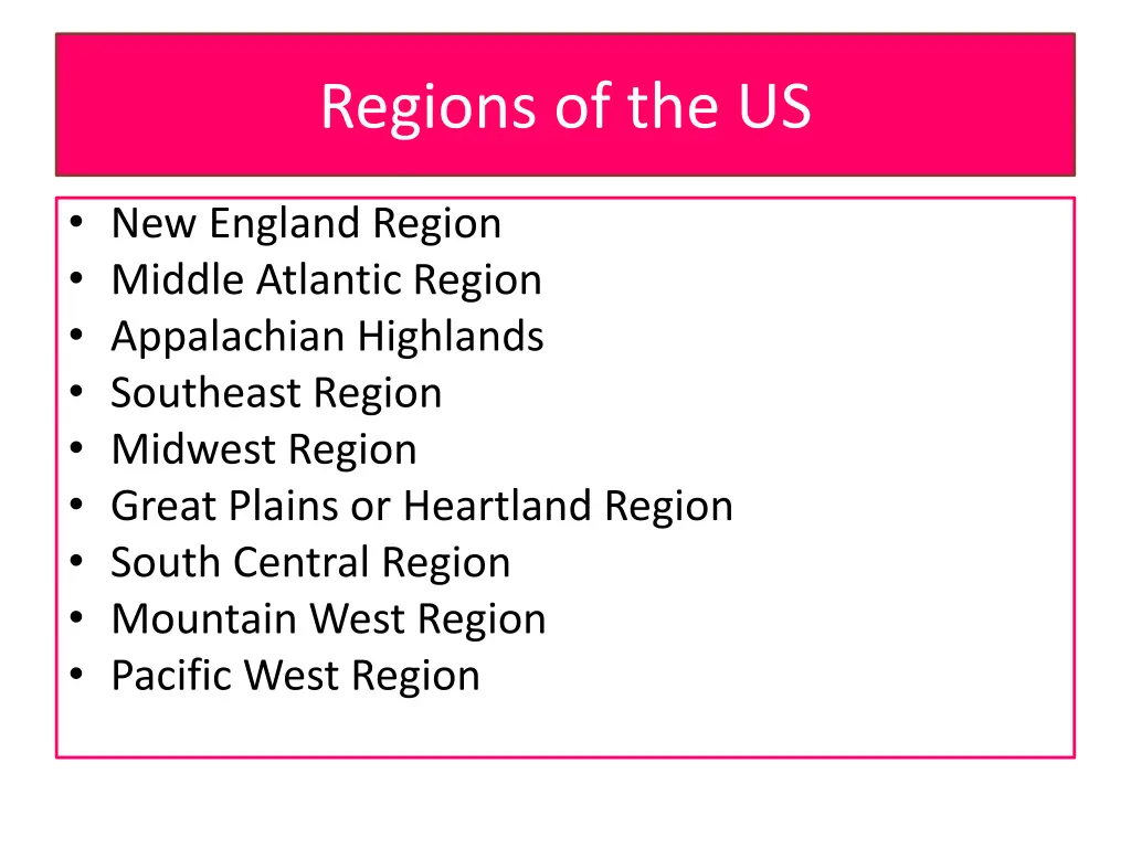 regions of the us