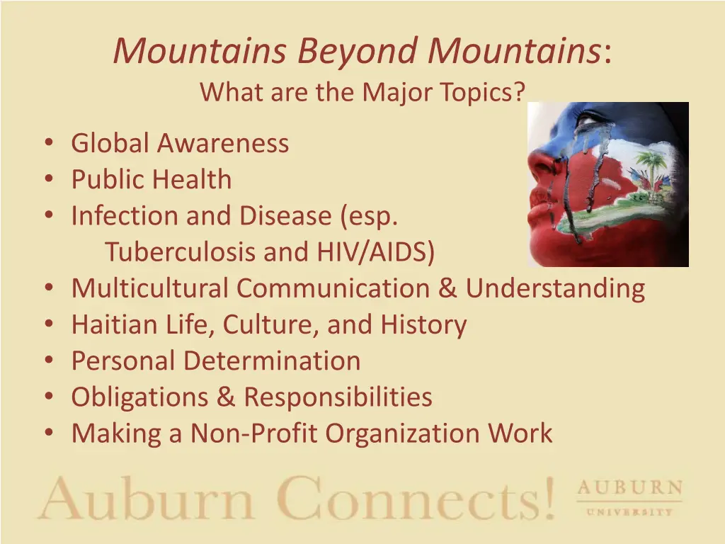 mountains beyond mountains what are the major