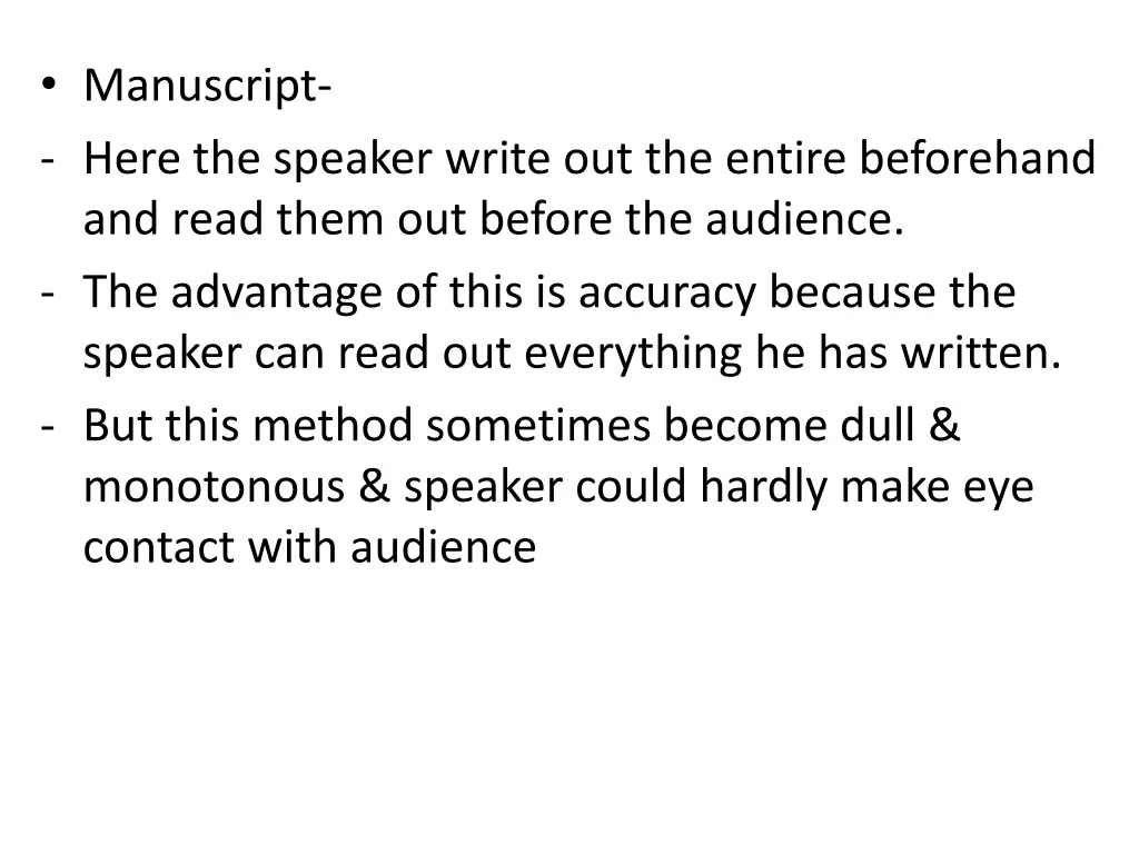 manuscript here the speaker write out the entire
