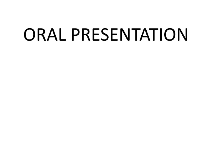 oral presentation