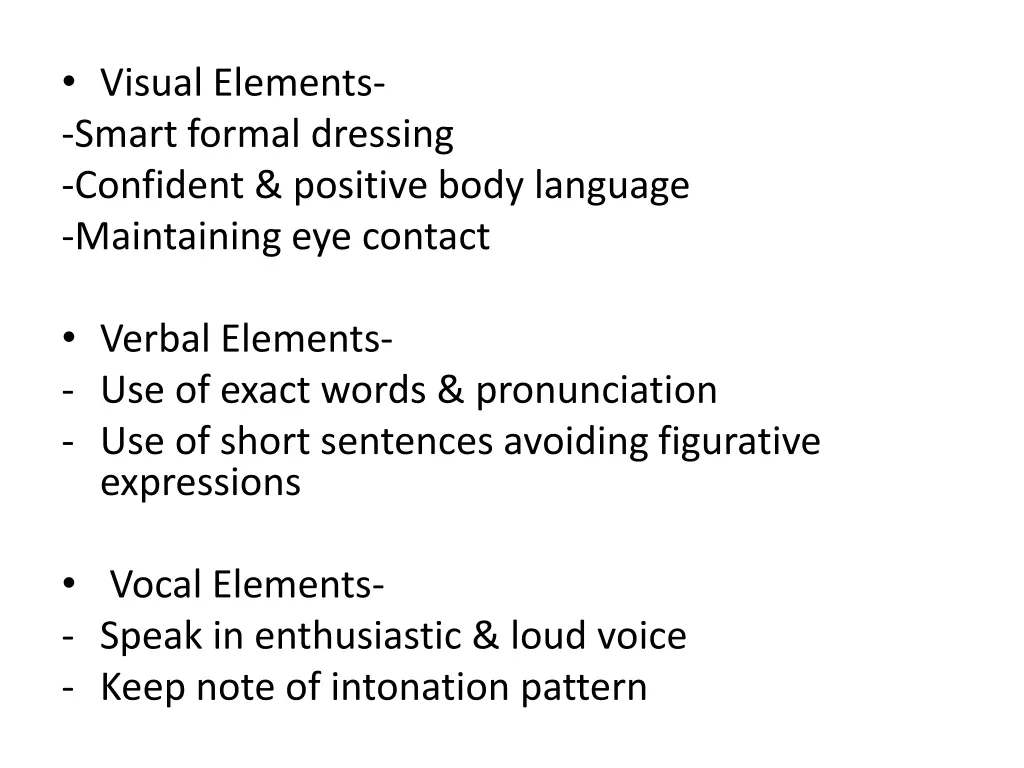 visual elements smart formal dressing confident