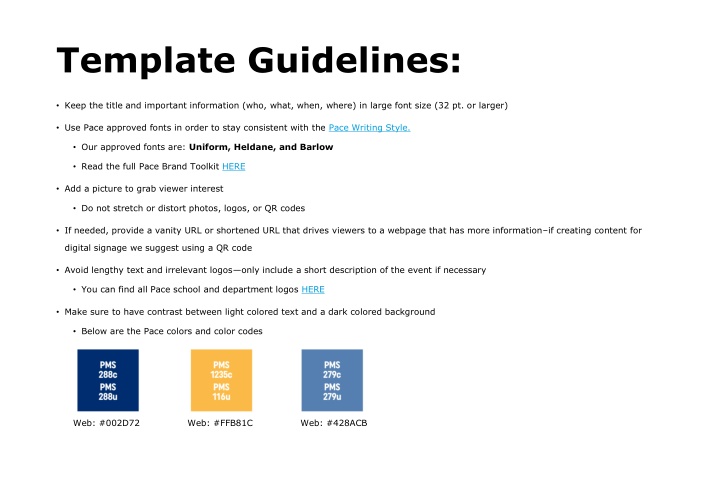 template guidelines