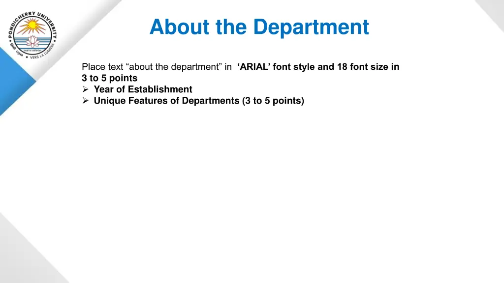 about the department