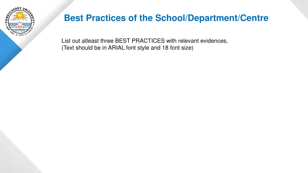 best practices of the school department centre