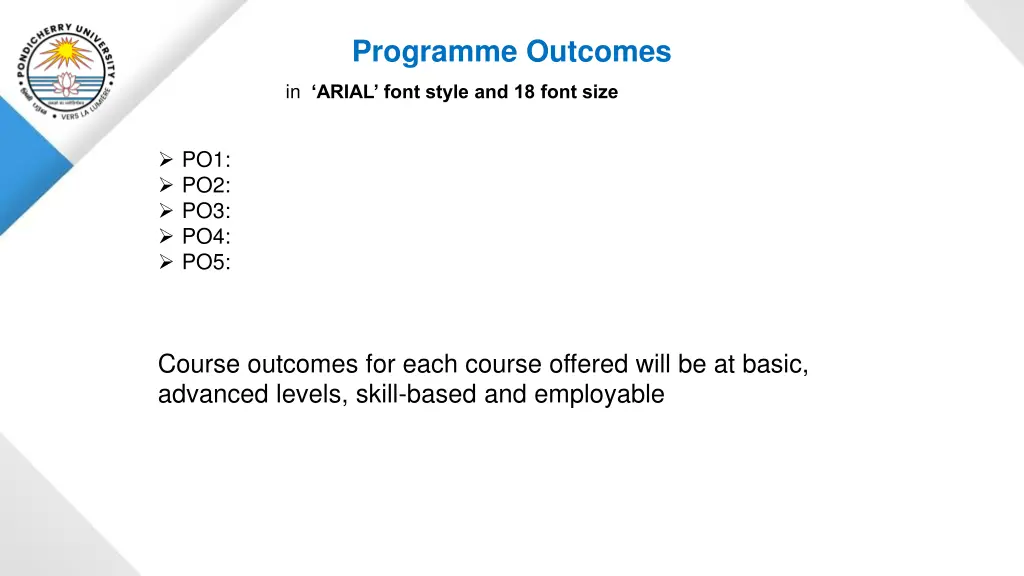 programme outcomes