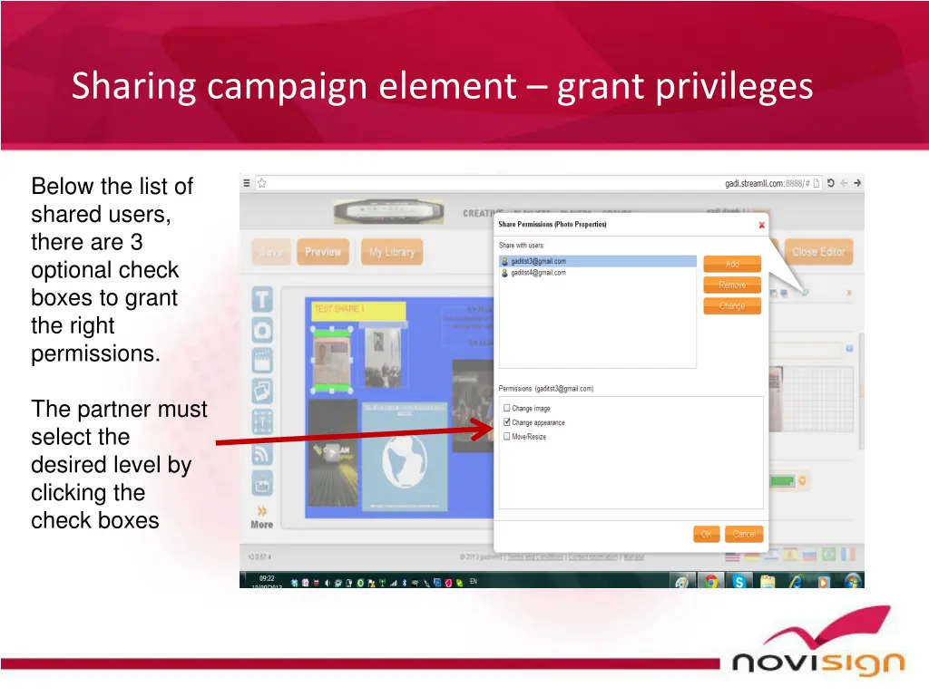 sharing campaign element grant privileges