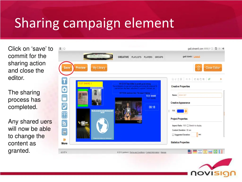 sharing campaign element