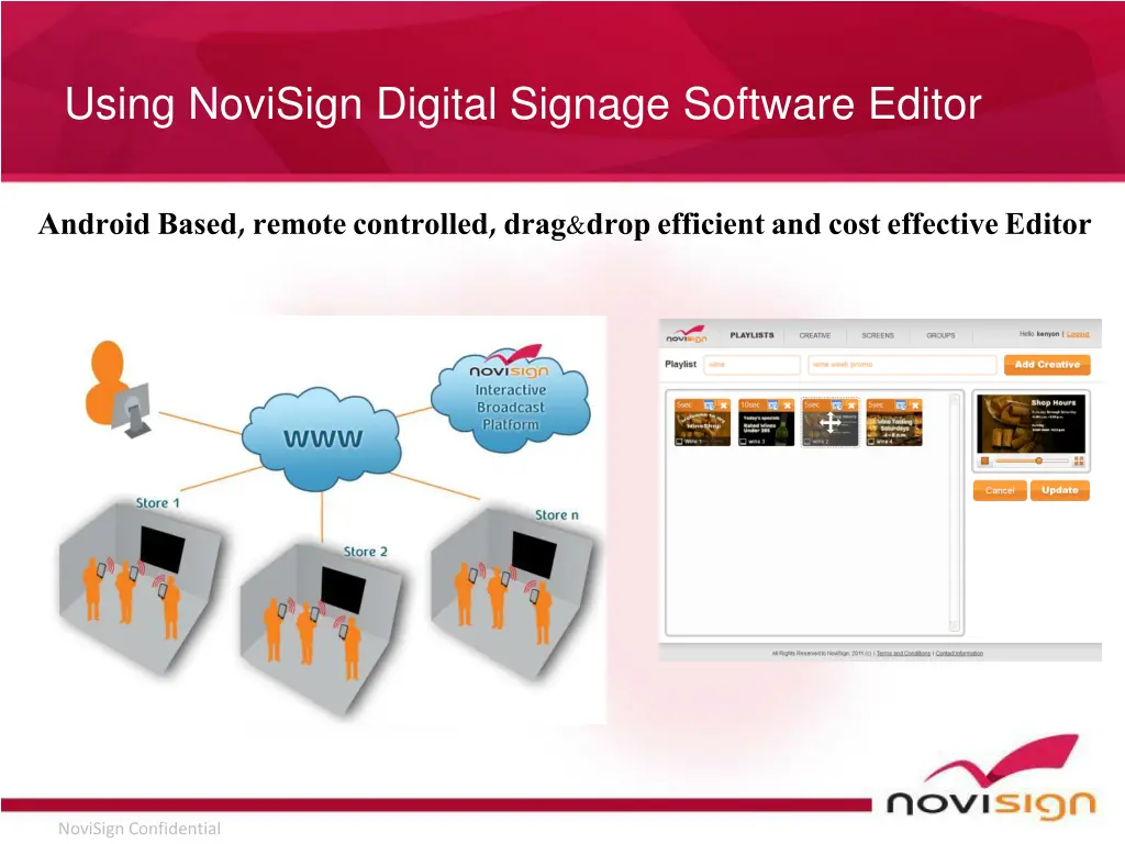 using novisign digital signage software editor