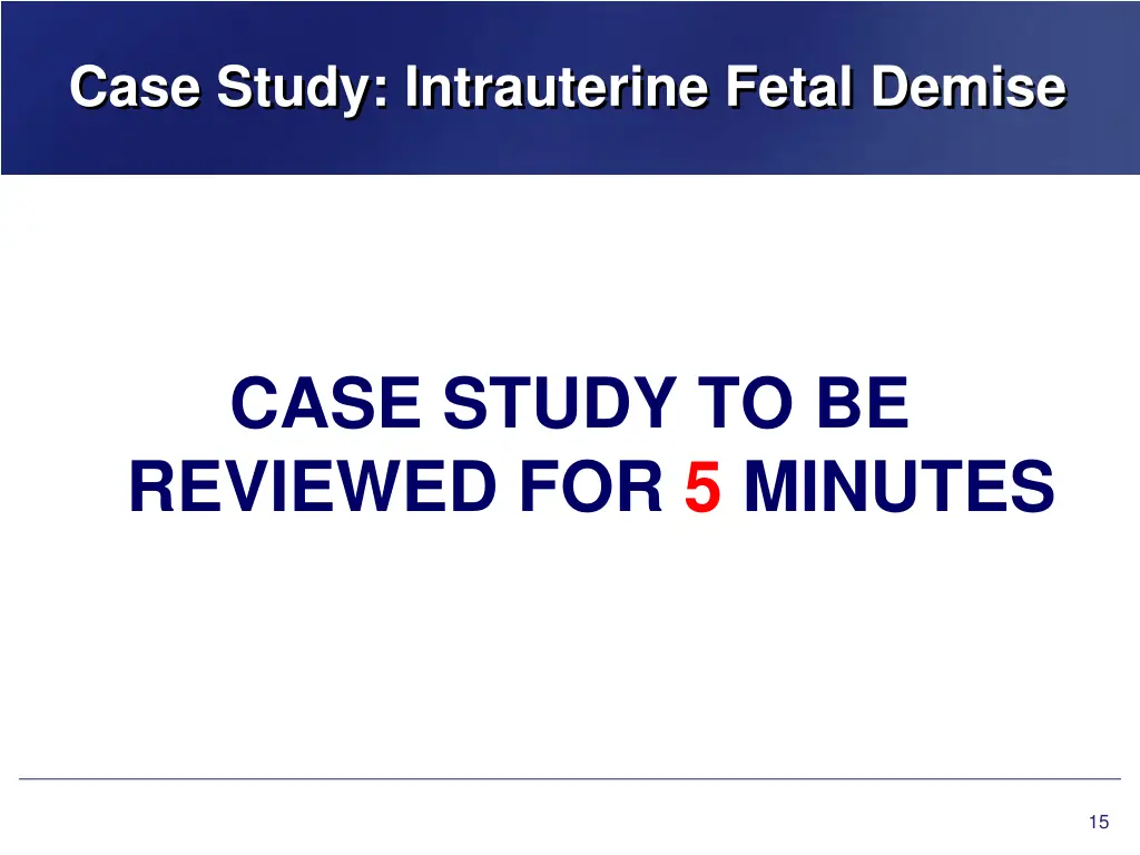 case study intrauterine fetal demise