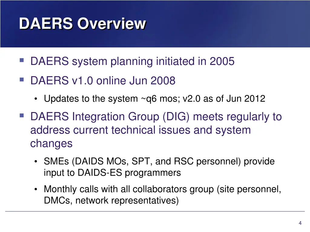 daers overview