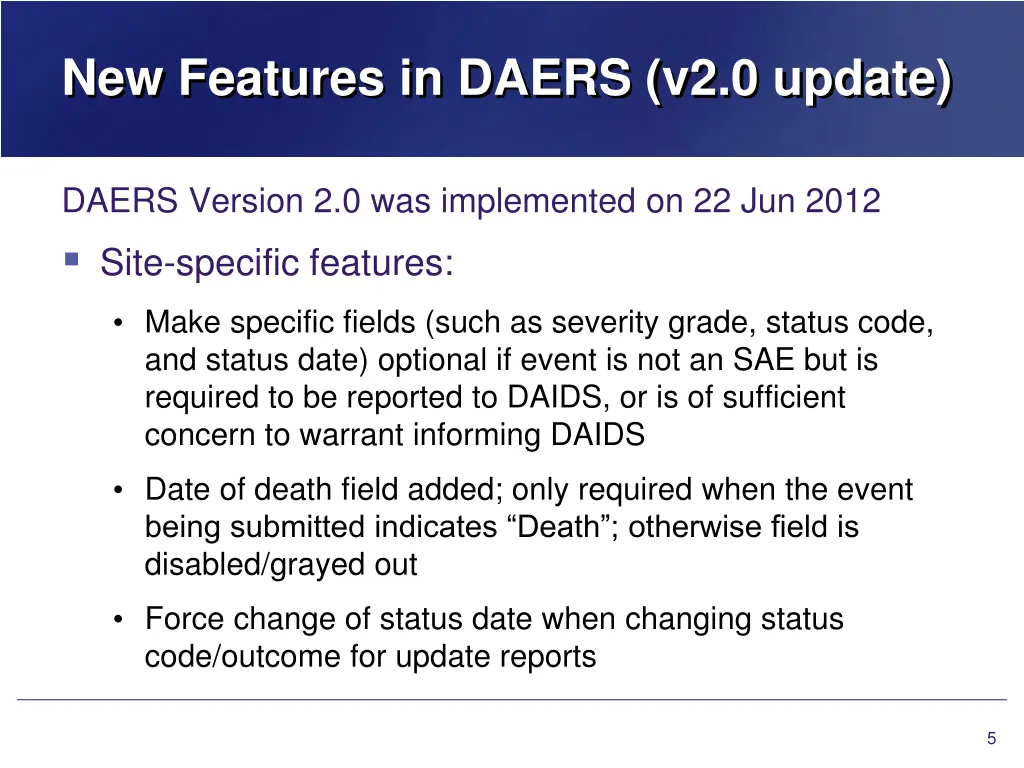 new features in daers v2 0 update