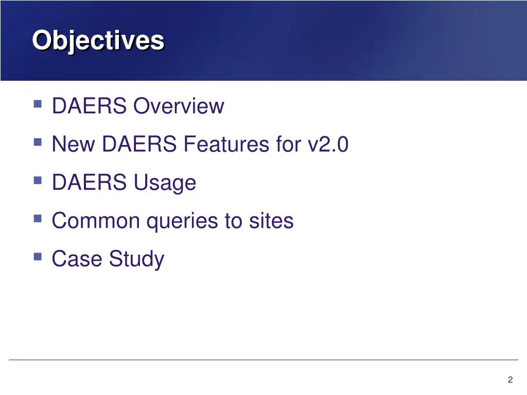 objectives