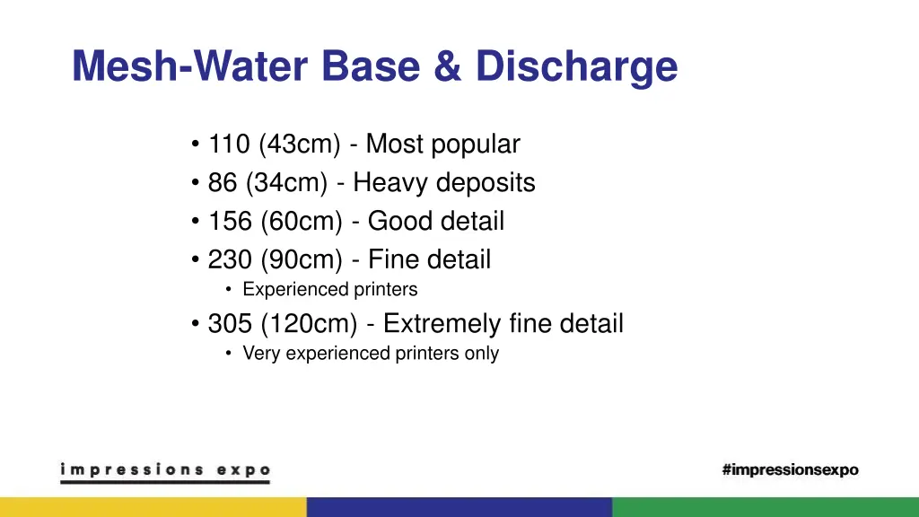 mesh water base discharge