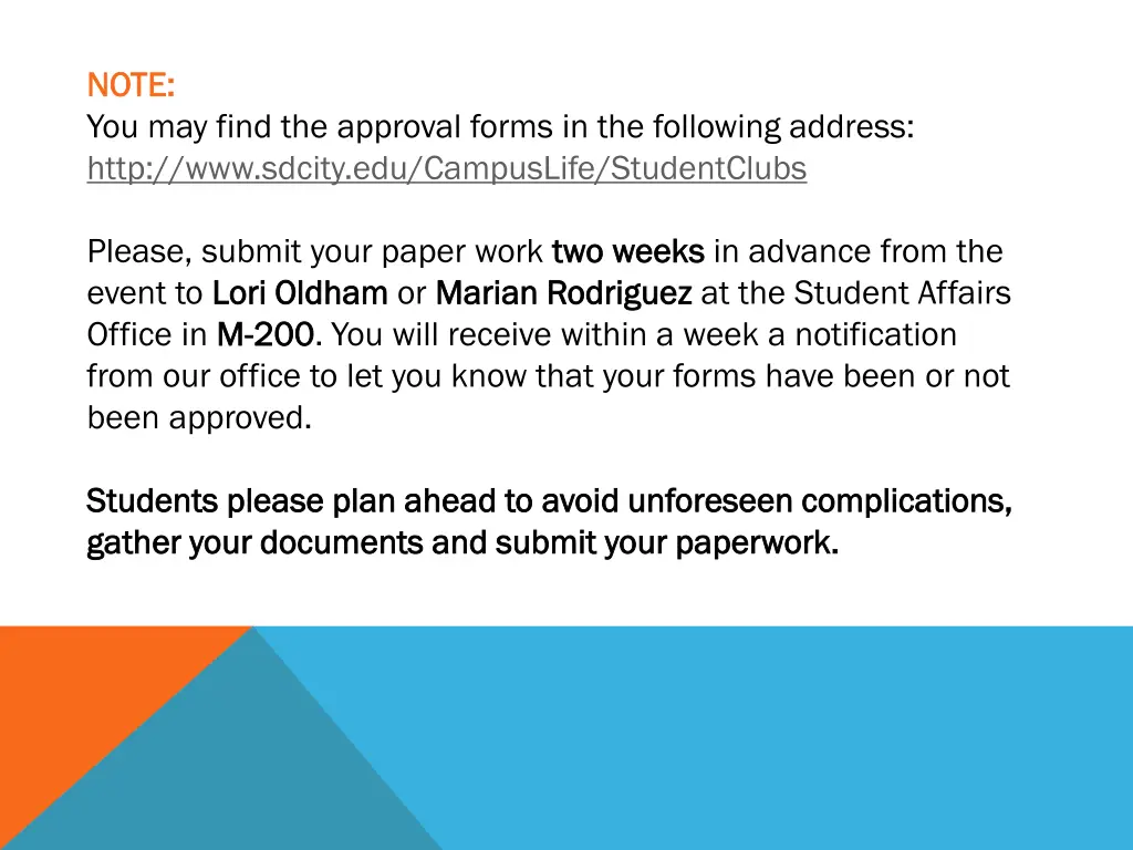 note note you may find the approval forms
