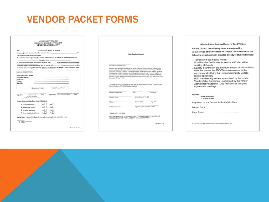 vendor packet forms