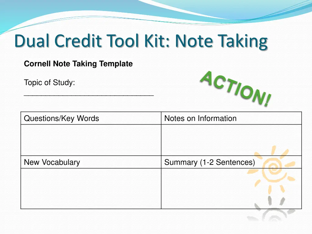 dual credit tool kit note taking 6