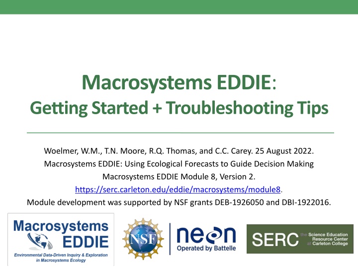 macrosystemseddie getting started troubleshooting