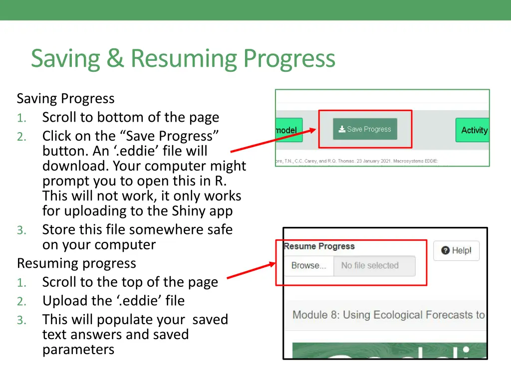 saving resuming progress